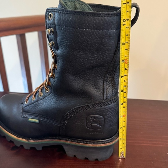 John Deere black leather boots Kiltie Tall lace up steel toe logger miner 8.5 - Picture 16 of 16